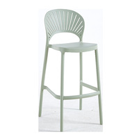Tabouret de bar design en plastique, minimaliste et créatif, pour usage commercial, avec dossier et rembourrage épaissi