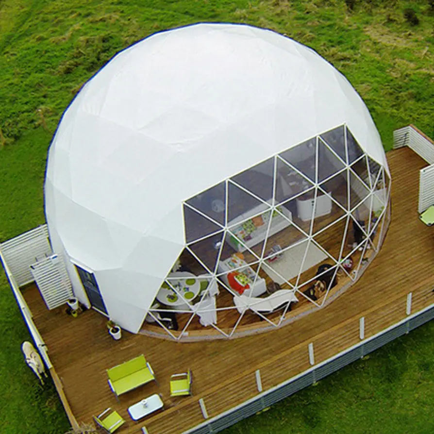 Barraca de igloo de luxo feita sob encomenda, para acampamento ao ar livre, gedesic dome