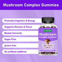 Gomitas de Complejo de Hongos OEM ODM con Proteína y Sodio, Reishi, Melena de León, Apoyo para la Memoria, Concentración, Inmunidad, Cognición y Energía