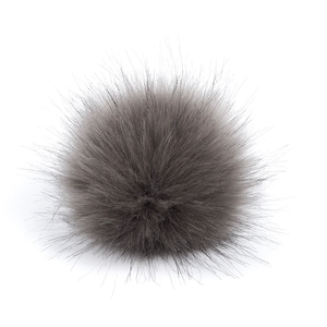 8cm Große Kunstfell-Pompons für Hüte 8cm Pompons mit Nadel für Bastelarbeiten Taschenanhänger Flauschige Rote Schwarze Fellbälle für DIY - Product Image 2
