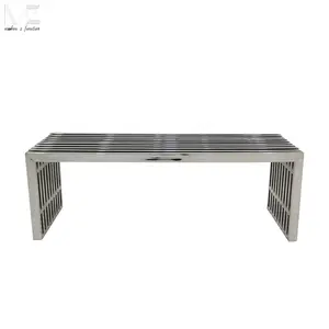 2021 Outdoor Bench Steel Amici Furniture Outside Garden Stainless Steel Modern Public Long Bench For Lounge