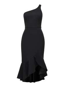 Womens formal casual <strong>dress</strong> one shoulder fishtail asymmetrical <strong>frill</strong> midi <strong>dress</strong> Haohoo anti-static - Product Image 5