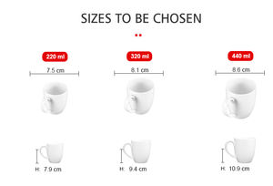 Tazas blancas de calidad de exportación Diseño ovalado clásico para vajilla de restaurante Compra a granel - Product Image 2