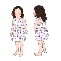 Vente en gros Style doux Robe d'été sans manches colorée Style floral pour filles Style doux