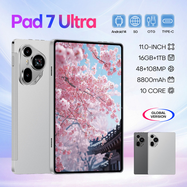 Gaming Tablet Pad 7 Ultra 11-inch 1440x3200 FHD Screen 16GB RAM 1TB ROM Deca Core Snapdragon 8 Gen3 Android 14 8800mAh Tablet PC