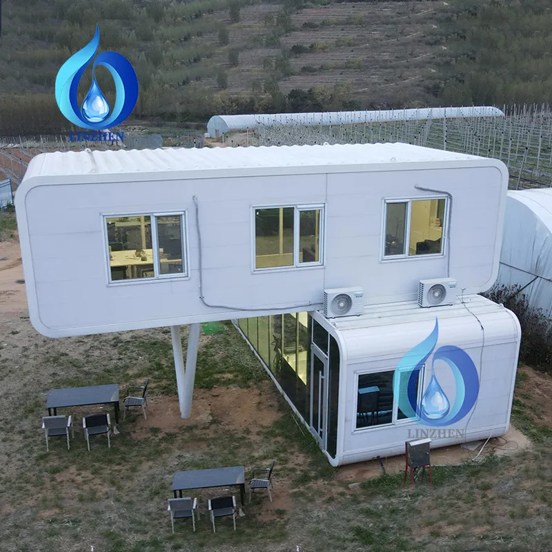 Linzhen newest design Resort Hotel modern modular 40ft container house for sale Apply Energy Storage Solar