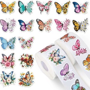 Etiquetas Adhesivas Personalizadas con Mariposas Coloridas para Recompensas, Decoración de Botellas de Cosméticos y Perfumes - Product Image 1