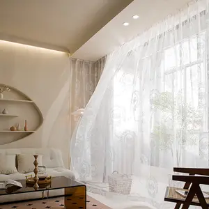 Bestseller Bestickte transparente Pelmet Fenster vorhang Tülle Fenster vorhänge für Wohnzimmer Schlafzimmer Hotel Home