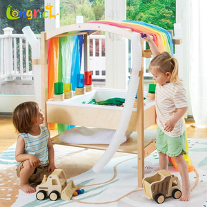 Sistema de mesa sensorial con tapa para niños-Mesa de arena y agua con papelera grande, pizarra y <span class=keywords><strong>centro</strong></span> de actividades para niños pequeños - Product Image 3