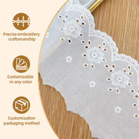 Dentelle brodée, broderie informatique, fil de coton peigné, accessoires de robe pour enfants Lolita, dentelle en coton