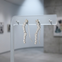 EZ196 Anting Zirkon Bintang Mode Desain Trendi Baru Perhiasan Perak Sterling Gaya Mewah