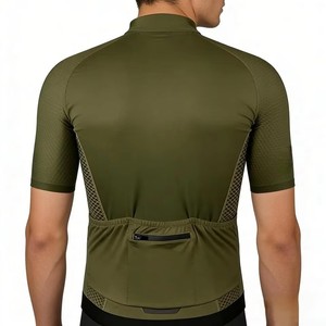 Maillot de cyclisme d'été pour homme, manches courtes, respirant, imperméable, anti-transpiration, imprimé, en nylon et élasthanne, couleur verte, meilleur prix - Product Image 4