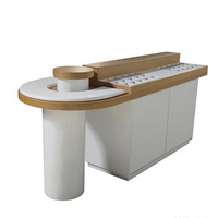 Comptoir de présentation de bijoux en bois blanc moderne de luxe sur mesure OEM, vitrine cosmétique pour magasin de détail, centre commercial, boutique