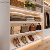 Dressing moderne en bois massif sur mesure avec miroir, armoire portable pour enfants, meuble de luxe intégré, penderie de chambre à coucher