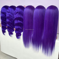 Wig Rambut Asli Manusia 100% Sapphire Blue Long Straight HD Lace Front, Kepadatan 180%, Pre Plucked Dengan Baby Hair, Wig Tanpa Lem