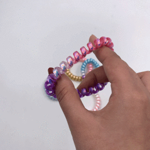 TPU coloré perle arc-en-ciel multicolore dégradé téléphone bobine cheveux cravate - Product Image 2