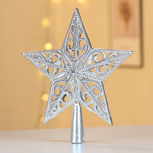 Décoration de sommet d'arbre de Noël, étoile stéréo, étoile creuse à cinq branches, décorations d'arbre de Noël pour les arbres de Noël - Product Image 2