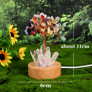 The Latest Creative Crystal Products Healing 7 <b>Chakra</b> Lucky <b>Tree</b> LED Lamp for Home Dec - Product Image 1