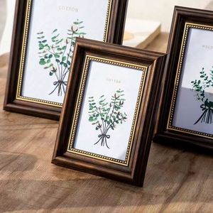 Cornice Fotografica Rettangolare in Resina PS Stile Americano, Classica Europea Retrò, 6, 7, 8, 10 Pollici, A4, da Tavolo per Matrimoni - Product Image 1