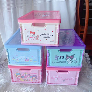 Caja de Almacenamiento de Plástico My Melody con Tapa, Organizador Cosmético Rectangular, Contenedor de Almacenamiento de Escritorio para Habitación Infantil, Capacidad de 0-1L - Product Image 4