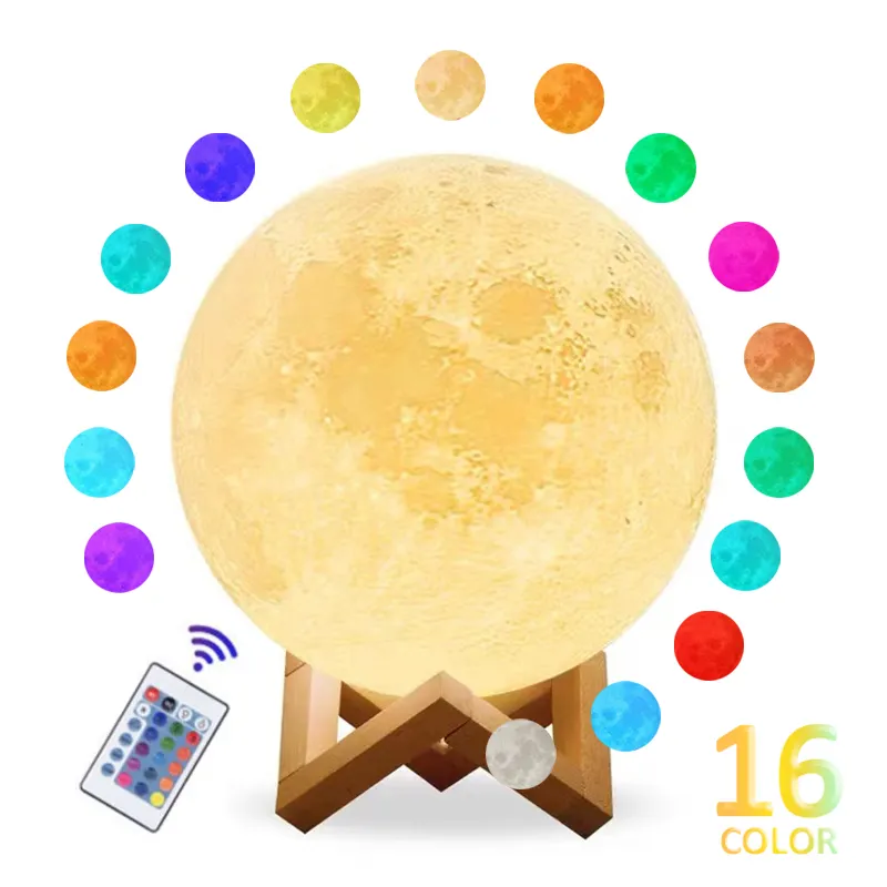 Drop Shipping Moon Light Touch Lamp 16 Color Changing Remote Control USB Plug Kids Room Decoration Birthday Gifts Night Light