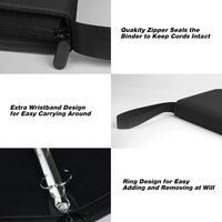 Carpeta de álbum de tarjetas coleccionables de cuero PU y página de 4 bolsillos RFID Monster Binder con cierre de clip para coleccionistas de tarjetas
