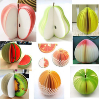 Bloc-notes créatif 3D en forme de pomme, adhésif, adorable, à feuilles mobiles, papeterie de bureau, vente en gros, faible MOQ, mémo en forme de légume