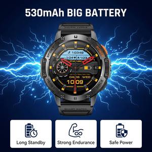 Reloj Inteligente Deportivo Resistente para Exteriores <span class=keywords><strong>K65</strong></span> Amoled, Batería de 530 mAh, Linterna LED, Sumergible 3 ATM, Reloj Inteligente a Prueba de Agua para Hombre - Product Image 2