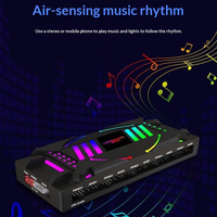 Controlador de Ventiladores ARGB, Hub PWM con Control de Temperatura, Cable Divisor RGB de 3 y 4 Pines, Cable de Sincronización para Refrigeración de PC Gaming