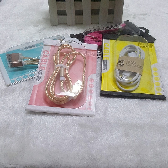 Colorful USB Data Cable Paper Printing Box Packaging With Blister Tray