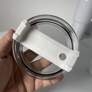 Free Shipping 40Oz White Blank Sublimation <b>Insulated</b> Handle Sealed Travel <b>Mugs</b> With Lid and Straw - Product Image 4
