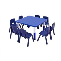 Table et chaise d'étude pour enfants, design moderne en plastique coloré, réglables et durables, meubles de crèche pour les tout-petits d'âge préscolaire