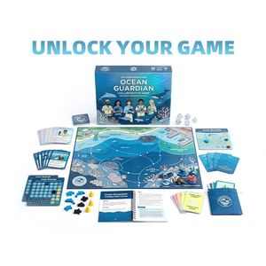 ชุดเกมกระดานร่วมปฏิบัติการรักษาสัตว์น้ำ F Educational Ocean Guardian พร้อมการ์ดสัตว์ทะเล เป็นมิตรกับสิ่งแวดล้อม ได้รับการรับรองมาตรฐาน EN71 พร้อมกล่องของขวัญ - Product Image 2