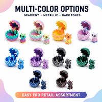 Ensemble d'œufs de dragon articulés en plastique imprimés en 3D, figurine de dragon, cadeau de collection, kit d'assemblage, décoration colorée
