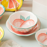 Vaisselle créative personnalisée en forme de fraise pastèque plats en céramique assiettes Dessert porcelaine vaisselle minimaliste ensembles de fête
