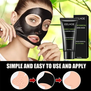Huile contrôlant les points noirs enlevant le masque pelable du visage pores nettoyage de l'acné masque déchirant masque nettoyant au charbon de bambou - Product Image 6
