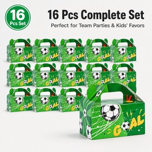 Caja de Regalo Personalizada al por Mayor para Fiestas de Fútbol, Caja de Dulces de Papel Verde con Asa para Fiestas de Cumpleaños Infantiles, Suministros al por Mayor - Product Image 4