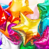 Petit ballon en forme d'étoile en feuille d'aluminium rose or noir argent bleu violet gonflable à l'air ou à l'hélium de 10 pouces pour les décorations de fête
