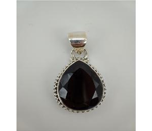 Pendentif en argent sterling 925 fait main de luxe avec quartz fumé, bijoux en pierre naturelle, collier bohème chic, cadeau pour femme - Product Image 1