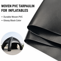 Tissu PVC tissé 500D 18x18 noir néon imperméable pour publicité nocturne Air Dancer