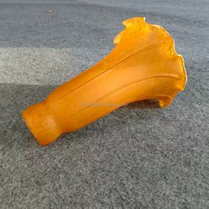 Abat-jour en verre soufflé à la bouche de couleur ambre, fait main, en forme de lys de bassin, pour lampes de table, lampes sur pied et couvercles de luminaires - Product Image 4