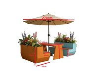 Meubles combinés élégants et résistants aux intempéries avec jardinière pour les loisirs en plein air, les moments de détente et les contextes commerciaux