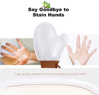 Gants de bronzage double face pour autobronzant Lotion Logo personnalisé Gant exfoliant lavable et gant de bronzage pour le visage Brosses de bain Éponges