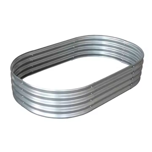 Jardinera Elevada Galvanizada con Fondo Abierto, Transpirable y Resistente a las Malas Hierbas, Caja de Cultivo de Vegetales Personalizada en Negro y Plata - Product Image 2