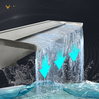Fuente de Pared de Acero Inoxidable RGB para Interiores/Exteriores JNZ, Decoración para el Hogar, Cascada para Estanques y Piscinas, Tamaño Personalizable