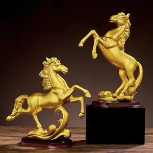 الجملة الإبداعية الراتنج الذهبي الحرف الحلي الديكور الداخلي الرجعية الذهب الحصان مكتب الحلي