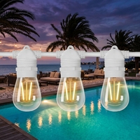 Guirlande lumineuse LED extérieure de Noël 48 pieds E27 220V IP65 étanche à économie d'énergie pour mariage, patio, jardin, café, UK/AU