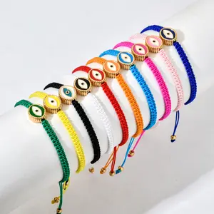 ROMANTIC Handmade Woven Geflochtene Mehr farben Evil Eyes Charm Verstellbare Armbänder für Frauen