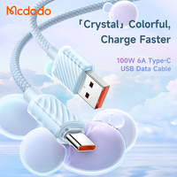 Câble USB Type C Mcdodo 365 100W Charge Rapide 18W 27W AFC VOOC 6A Câble de Charge Rapide et de Données pour Android Oppo Vivo Xiaomi Samsung