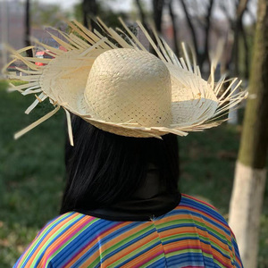 Sombrero de Paja Tejido a Mano, Estilo Retro Campestre, <span class=keywords><strong>Mexicano</strong></span>, Americano, Puertorriqueño, Popular para Fiestas en la Playa - Product Image 5